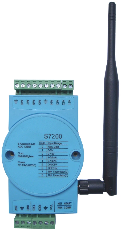 8 0-10V 4-20mA 10K thermistor dry contact analog input module 16 bit ZIGBEE 8 0-10V 4-20mA 10K thermistor dry contact analog input module 16 bit ZIGBEE