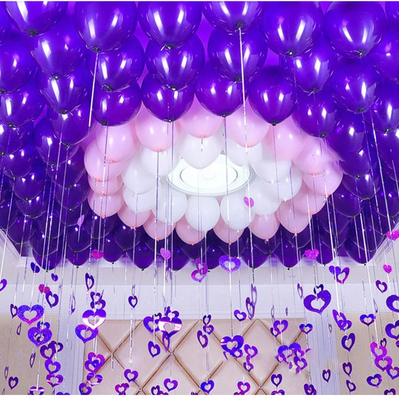 100 шт шары в виде сердца подвеска на ленте невесты латексные надувные аксессуары для воздушного шара День рождения Свадебные украшения B