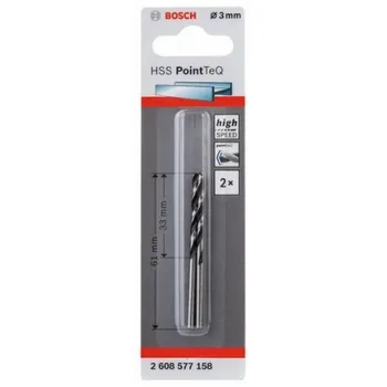 

BOSCH 2608577158 Drill for metal HSS PointTeQ DIN338 3,0x33x61 2uds