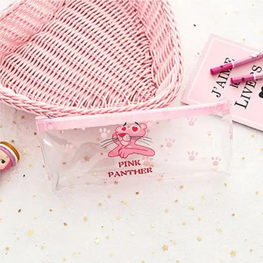 Милый прозрачный чехол-карандаш с изображением фламинго для школы для девочек, канцелярские принадлежности для офиса, школьные принадлежности Escolar - Цвет: Leopard ai xin