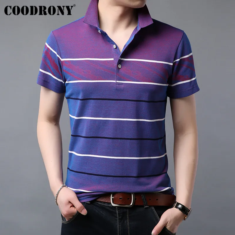 

COODRONY T Shirt Men Spring Summer Streetwear Fashion Striped Design Casual T-Shirt Men Cool Short Sleeve Tee Shirt Homme S95071