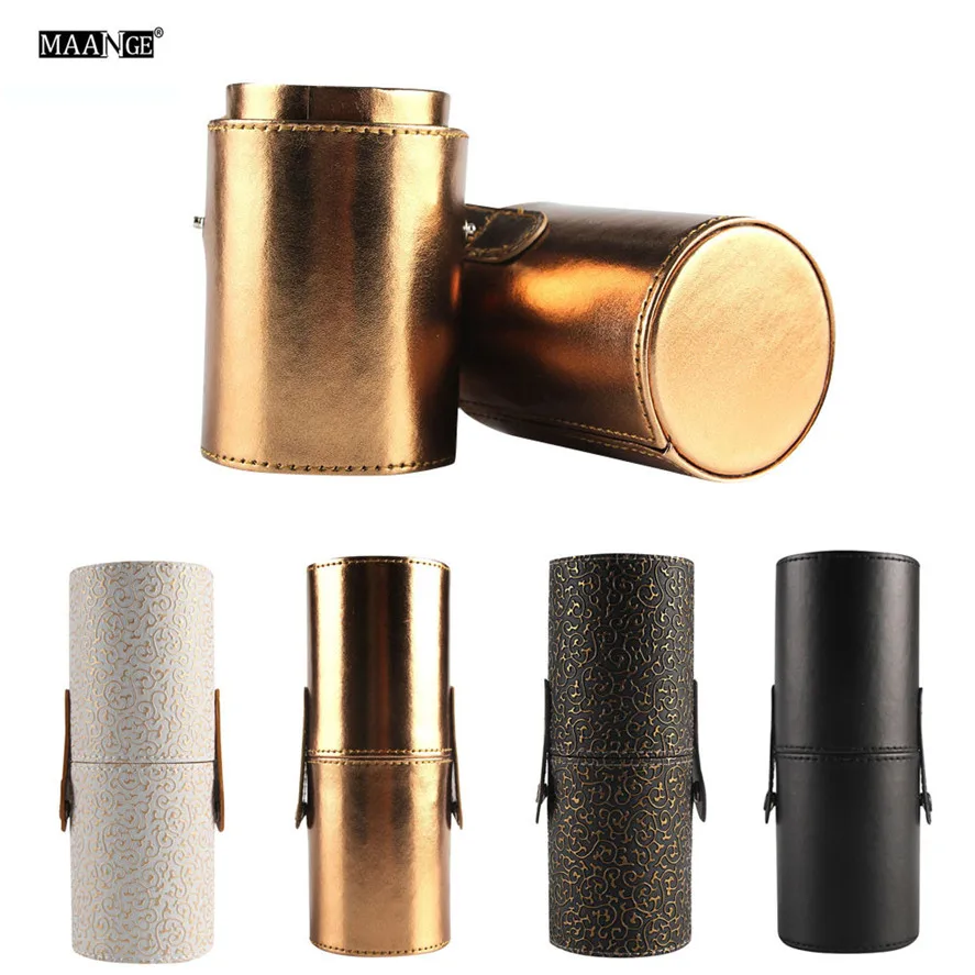 

Makeup Brush Storage MAANGE 1PC Leather Cosmetic Cup Case Brush Pen Holder Empty Storage Box Organizer Makeup Tool Kit