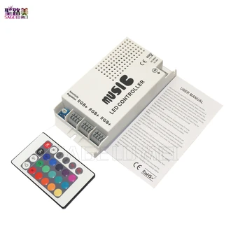 

High Quality DC12-24V 24keys Wireless IR Remote 3CH Control LED Music Sound Control RGB led Controller Dimmer for RGB LED Strips