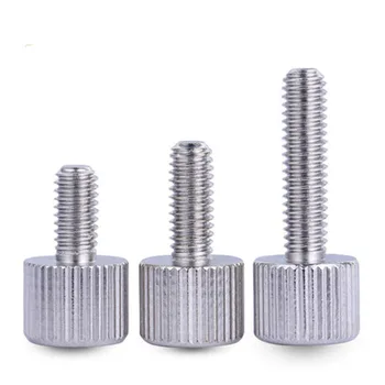 

10pcs M3 M4 Knurled screw Round flat bolt Mechanical screws 304 stainless steel