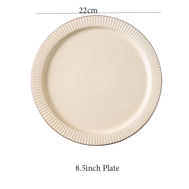 Керамическая посуда в скандинавском стиле, винтажная плоская тарелка для стейка, домашнее блюдо, столовая посуда, западные тарелки, блюдца, блюда - Цвет: 8.5inch Plate