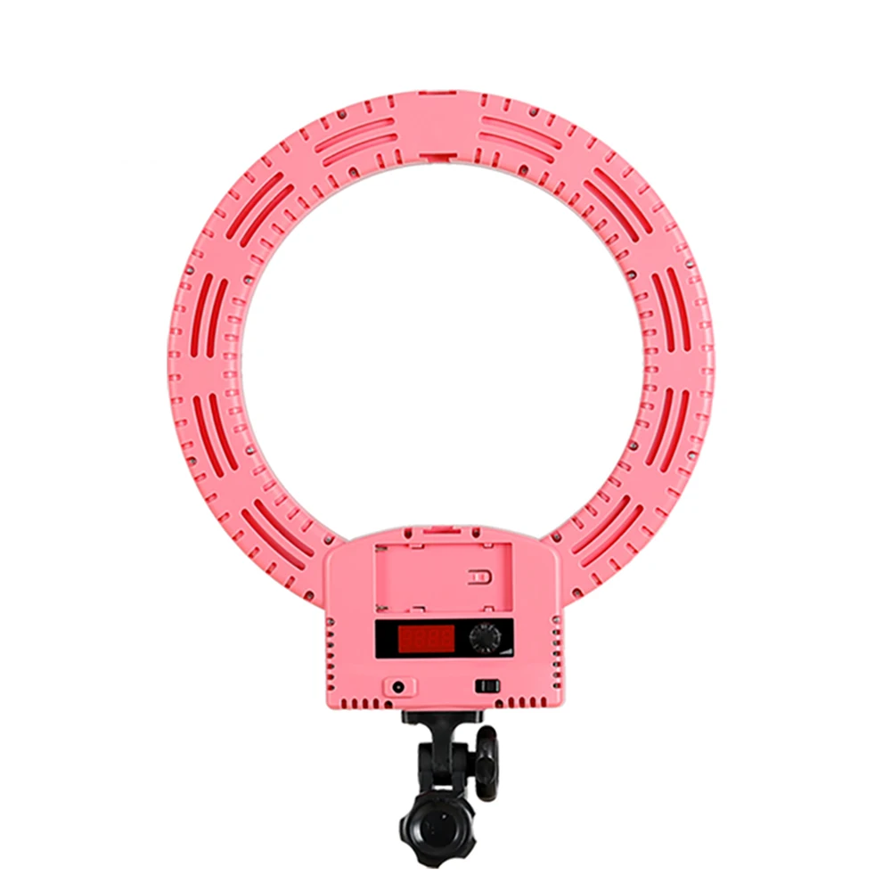 12 дюймовый светодиодный кольцевой светильник 3200 K-5600 K с регулируемой яркостью для Камера видео съемки смартфонов Youtube фото селфи с 1,8 м штатив-Трипод - Цвет: Розовый