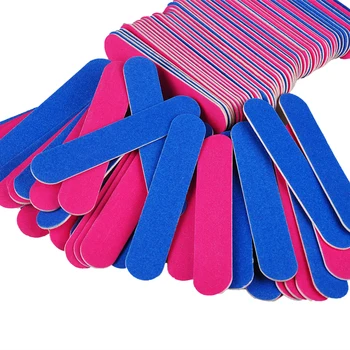 

100pcs/set 1.5*8cm Grit Professional Nail Files Buffer Buffing Slim Crescent Grit nail tools disposable nail file for manicure