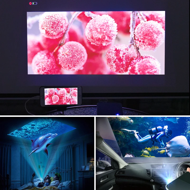 NewPal EHD200 проектор Мини DLP Full HD 1080P Android5.0 Miracast Airplay с батареей 4000 мАч мини проектор|led