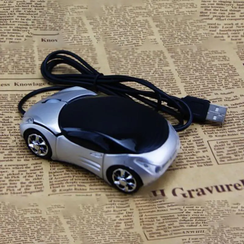 

1600DPI Mini Car shape USB optical wired mouse innovative 2 headlights mouse for desktop computer laptop Mice Brand new