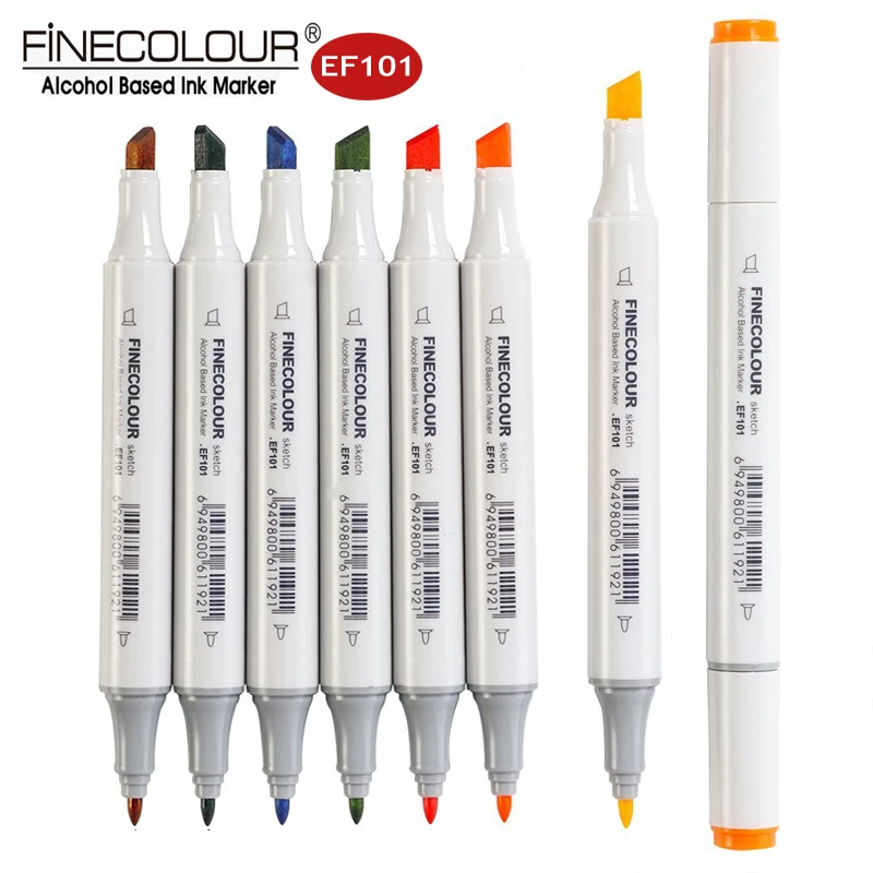 Finecolour EF101 Skin Color Marker Grayscale Pens 6pcs/set Alcohol Twin