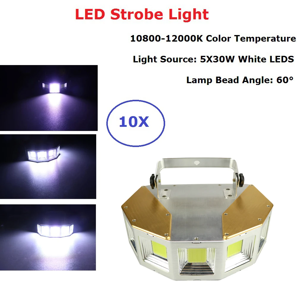 5X30 Вт Светодиодный сценический свет управляемый диджей мерцающий освещение дискотечное вечерние клуб KTV Стробоскоп Белый сценический
