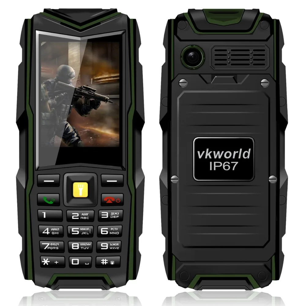 VKworld Stone V3 2.4'' Waterproof Phone IP67 Dustproof Shockproof Dual Sim Card Mobile 5200Mah Battery Russian Keyboard | Мобильные