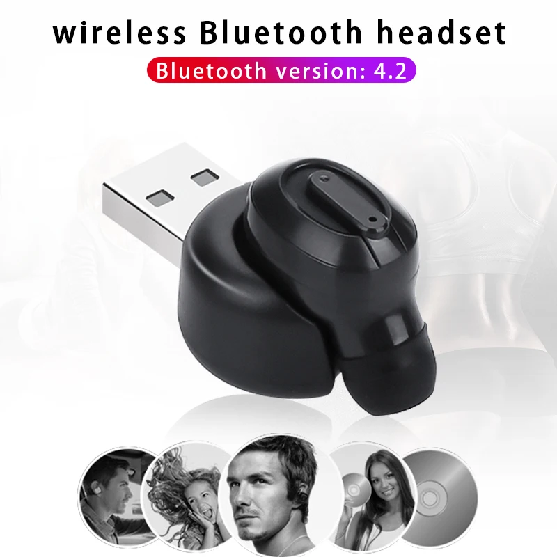 

Bluetooth Earphone Single Ear Hiking Mini Bluetooth Headset Student Music for for IOS Android