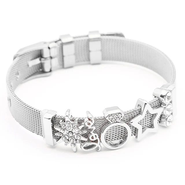 Togory Hot Stainless Steel Mesh Keeper Bracelet With Love Togory Hot Stainless Steel Mesh