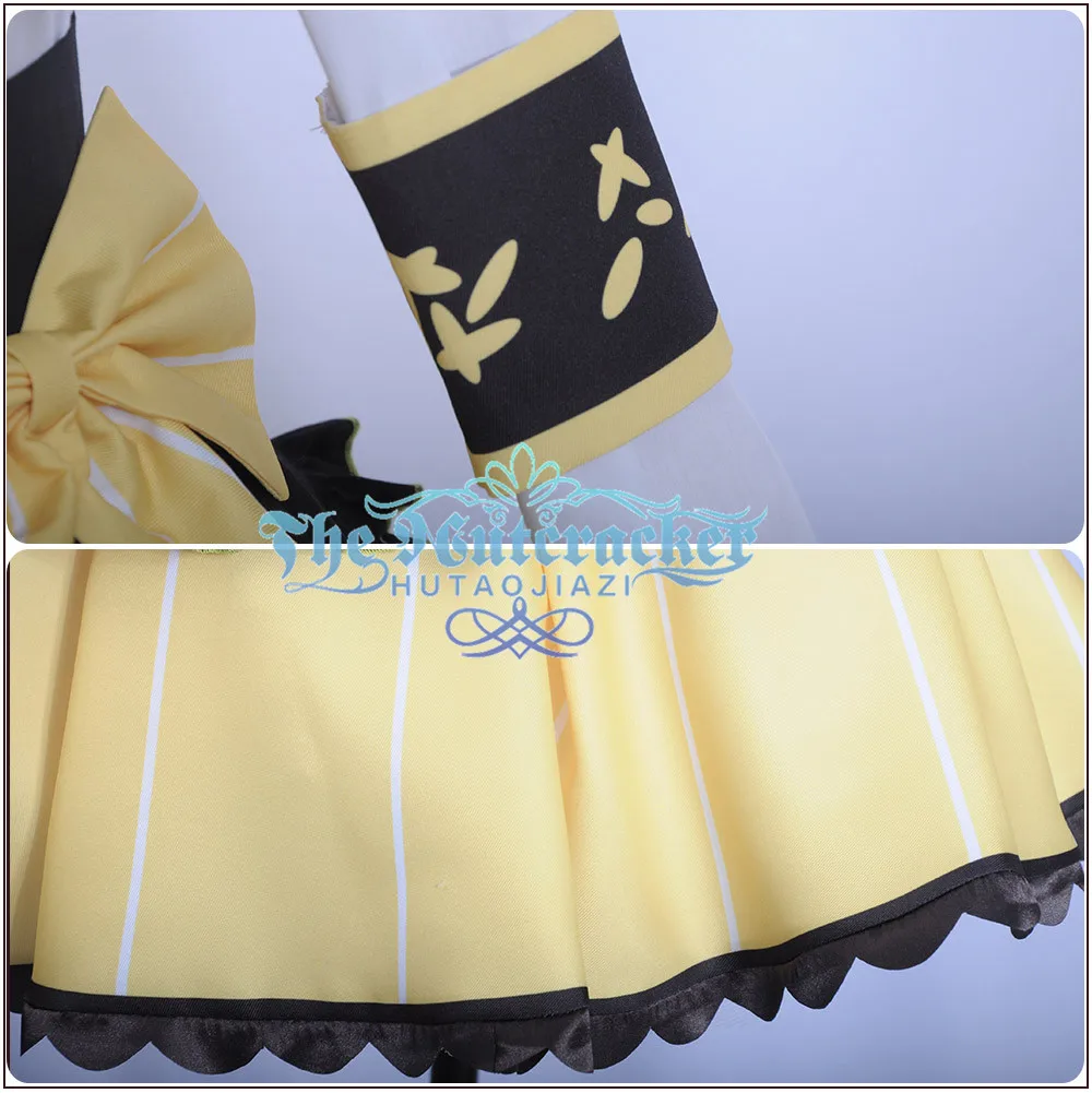 x_01 Love live Cosplay Valentine's Day unwaking Hoshizora Rin Cos Costume Sexy Cosplay Maid Uniform Skirt Socks Dress Wig Hairpin (5)