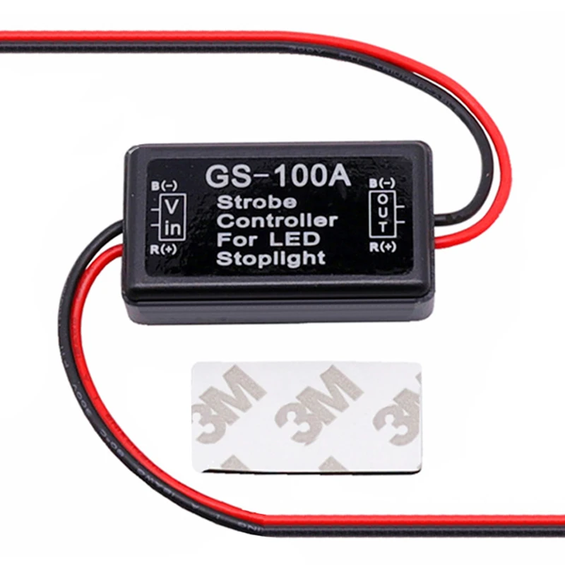

GS-100A Flash Strobe Controller Flasher Module for Car LED Brake Stop Light Lamp 12--24V Waterproof Short Circuit Protection