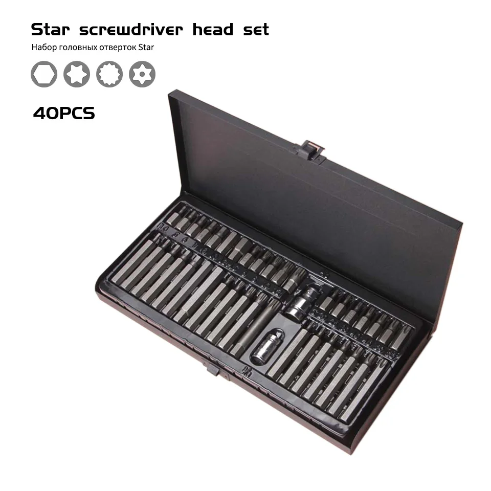 

40pc Hex Screwdriver Bit set 75mm Multifunctional Torx Bit Set Spline Destornillador Tournevis Cacciaviti Tornavida Seti