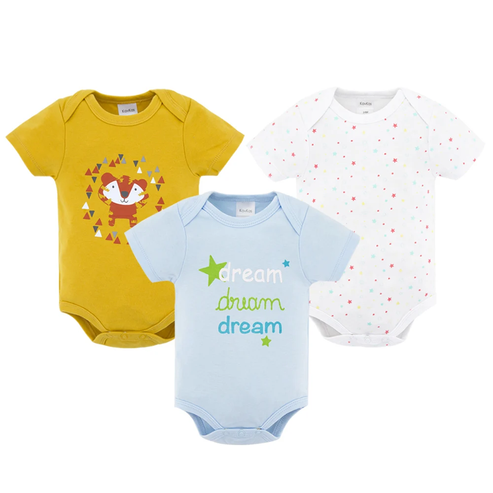 

Kavkas New Baby Boys Bodysuits Cartoon Printed Summer Cotton Baby Clothes Short Sleeve Girl Boy Body Newborn Toddler Clothing
