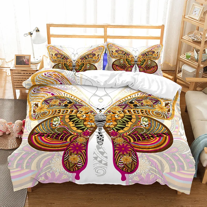 

Fanaijia butterfly Bedding Set King size 3d cartoon Print Duvet Cover set with pillowcase 3pcs AU US twin kids Bedbedline
