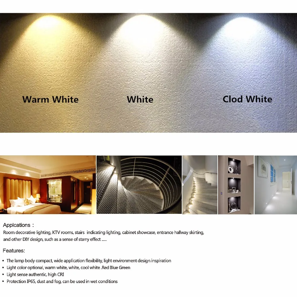 1w Ceiling Spotlights Led 25mm Cutout Recessed Downlight Dc3v