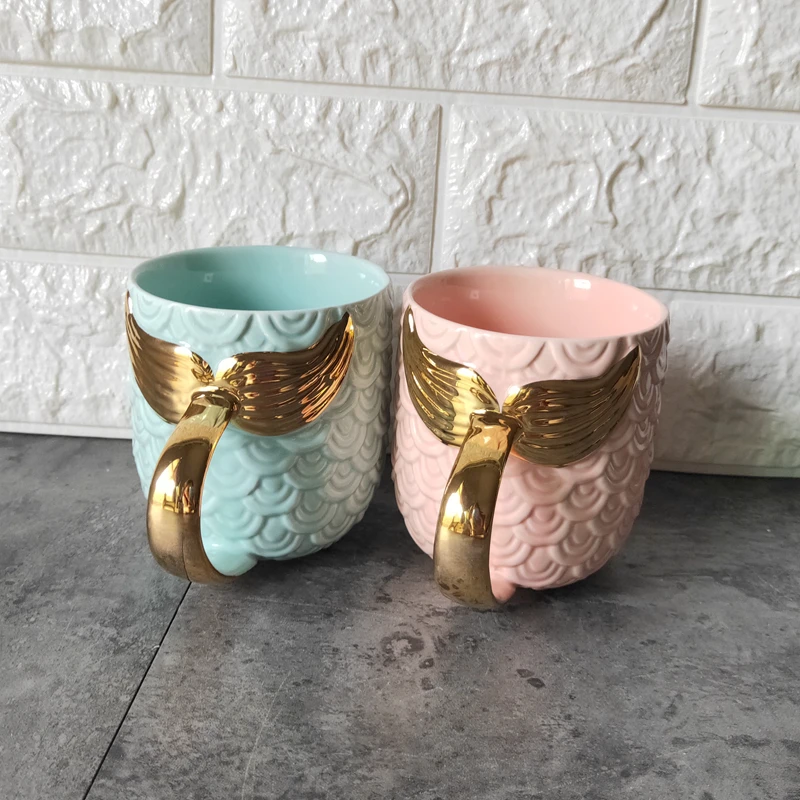Красота глазурованная Русалка кофе кружки чашки для чая и жемчуг глазурью