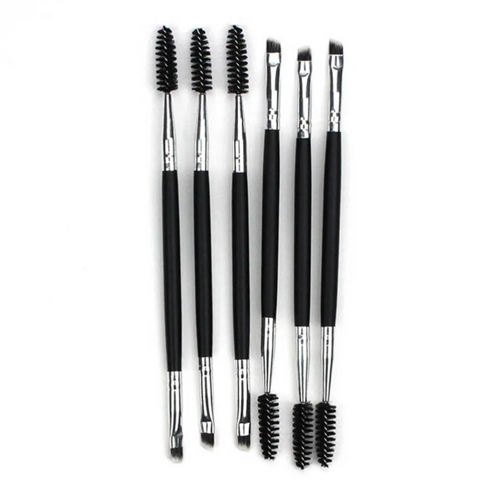 1Pc bamboo handle double eyebrow brush + eyebrow comb makeup brushin