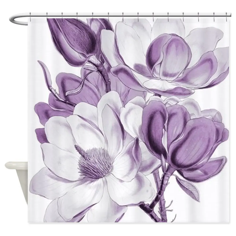 

Magnolia Purple Dream Shower Curtain Mat Decorative Waterproof Polyester Fabric Bathroom Curtain Set Home Bath Decor Multi-size