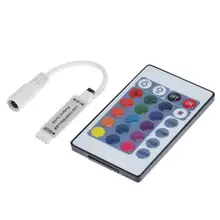 Мини 5-24 В 24 клавиши RF Беспроводной светодиодный RGB контроллер дистанционного управления для Светодиодные ленты свет