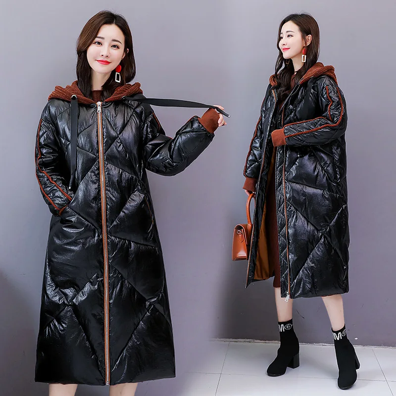 Mode golden Grande De Mince Décontracté D'hiver Femmes Black Épais Matelassé Parka Longue Veste Qh086 Taille Chaud 2019 Coréenne Femelle Feminina Coton Manteau wNvm0Oy8nP