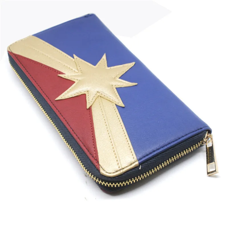 

Marvel Film and Television Periphery Long Wallet The Avengers Captain Marvel Orange Play Prop Accessories Zipper Multi-card Wall
