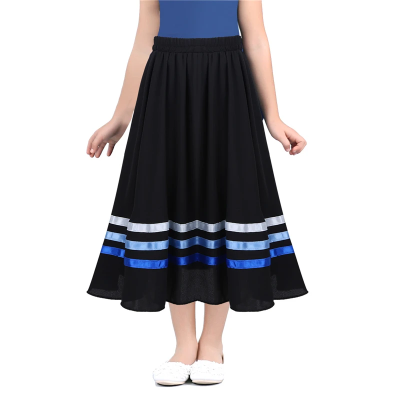 Балетки Оригинальная юбка для девочек-подростков, Высокая талия длиной Макси Полный юбка Солнышко для производительность празднование дух похвалу Одежда для танцев