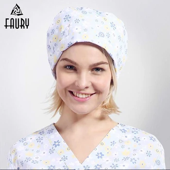 

Surgical Caps Adjustable Women Medical Scrub Caps Cotton Lab Hospital Doctor Nurse Dental SPA Headdress Cap Medical Accessories