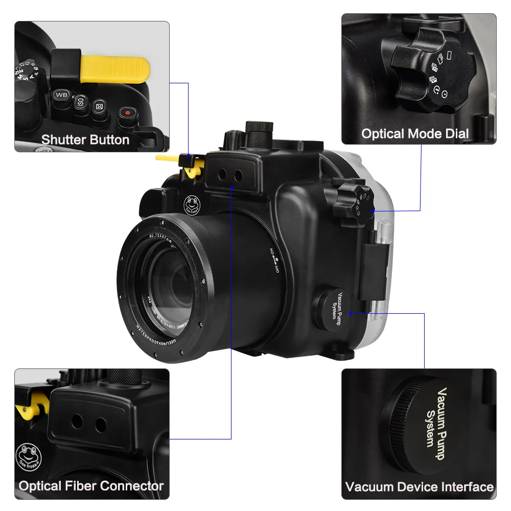 Underwater Sport Camera accessory Case Waterproof Housing Shoot bright Colorful Photo Diving Depth 40m Support All Function Box bag (9)
