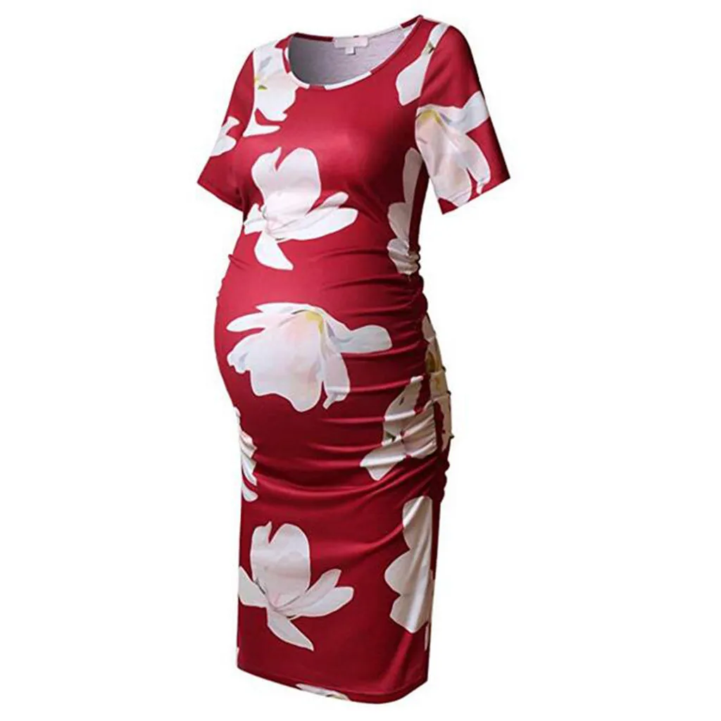 

2019 Szyadeou Summer Ladies Fashion Women Print Pregnant Women Dress Maternity Dress Floral Print sleeveless Dress F1