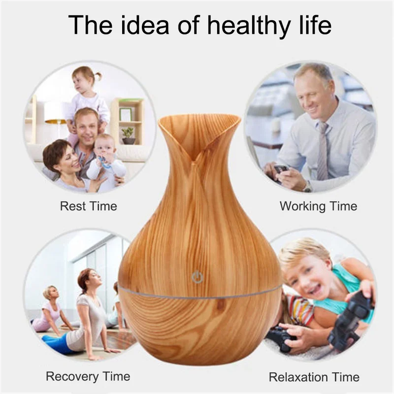 

Car Wood Aroma Humidifier Air Purifier Essential Oil Diffuser Air Freshener Perfume LED Ultrasonic Interior Auto Products Decor