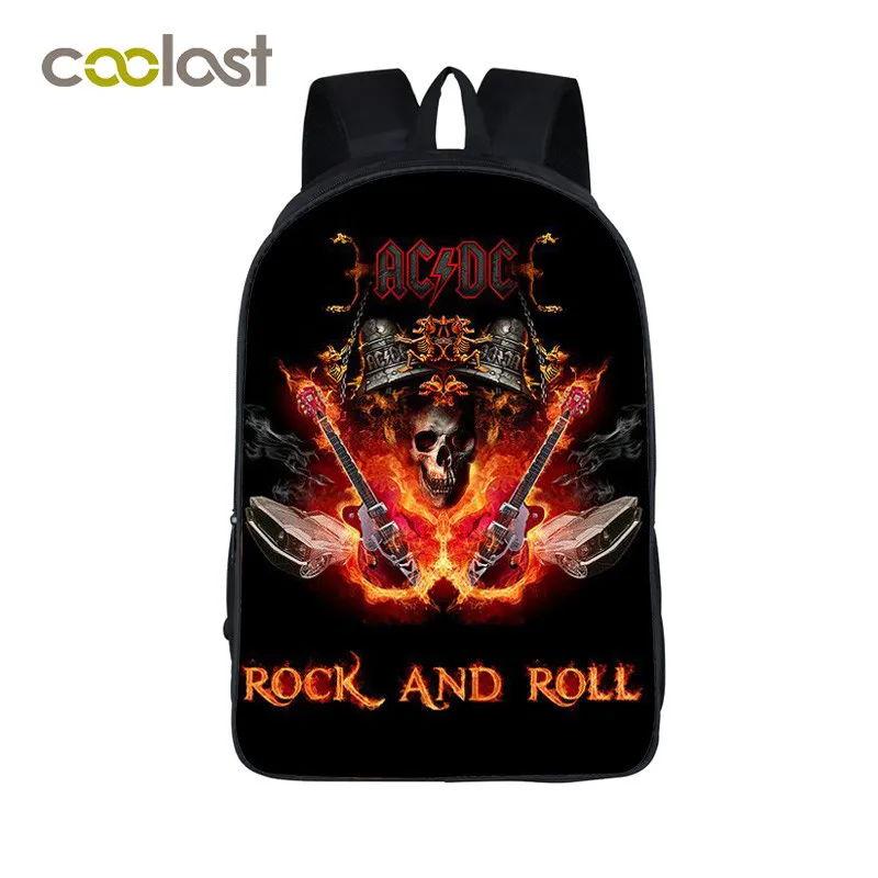 Rock Band ACDC Backpack Led Zeppelin / Pink Floyd Punk Backpack Men Women Nirvana Street Rock