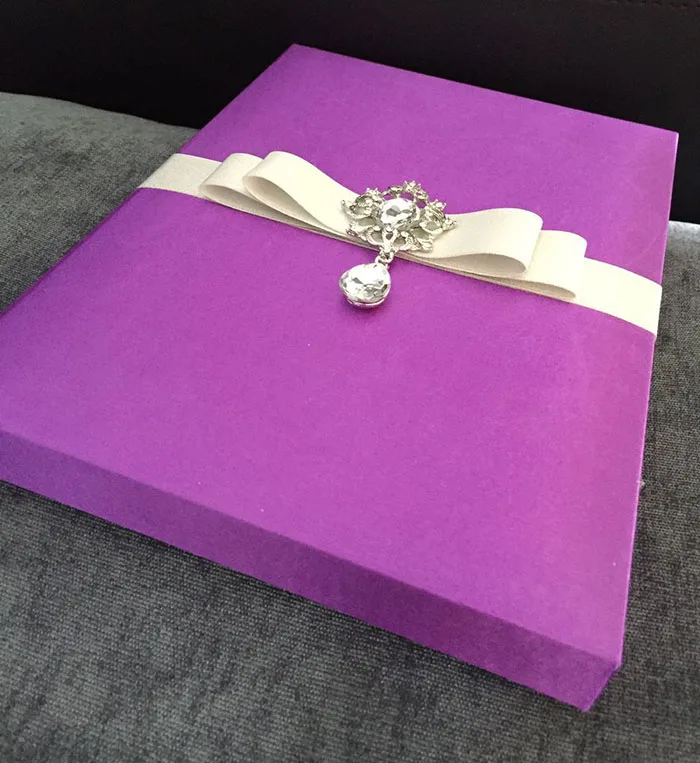  CA0776 Luxury Boxed Silk Quinceanera wedding invitation - 32786690253