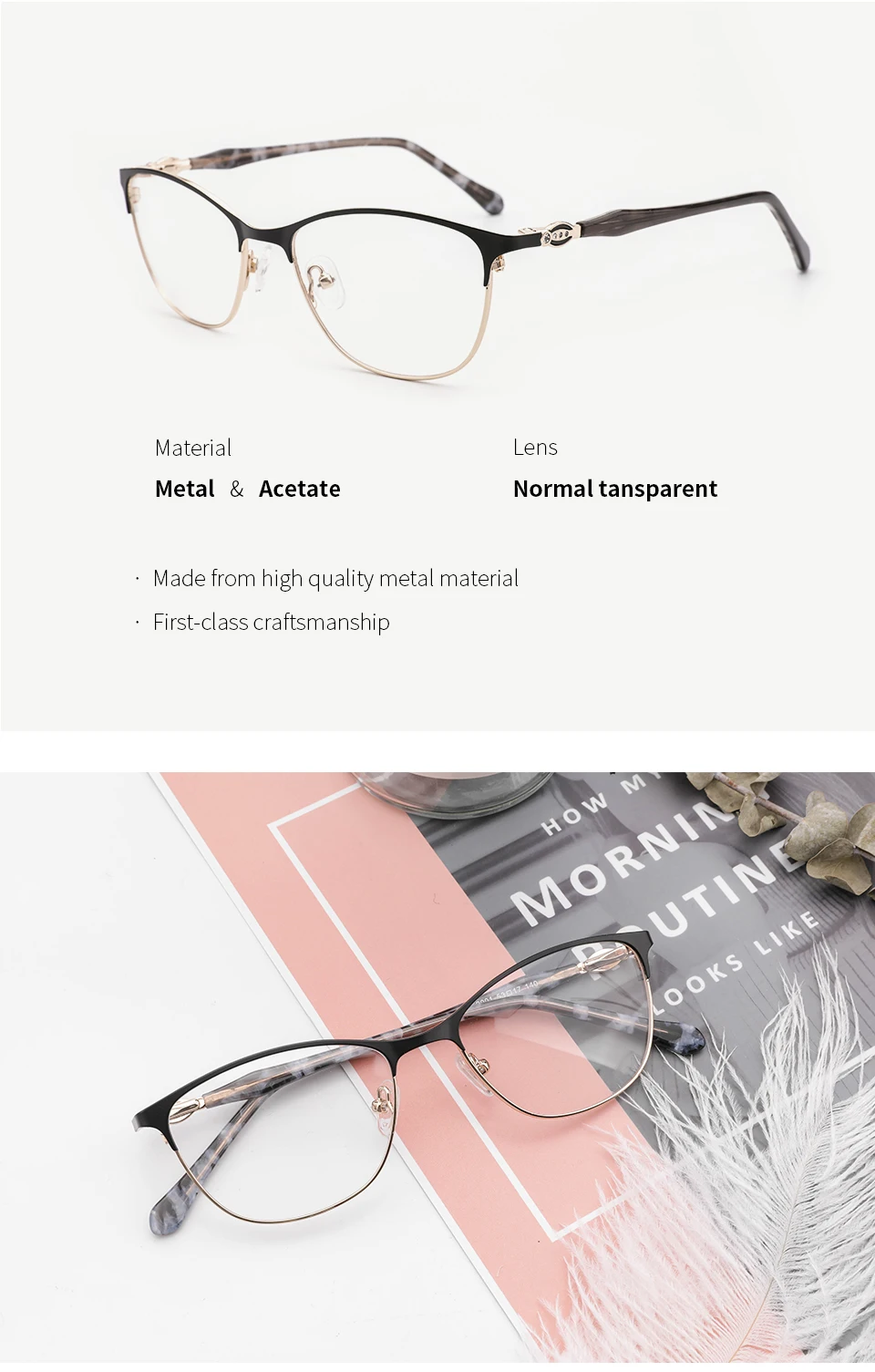 Металлические женские оправы оптические очки по рецепту Оправа квадратная тип и высокого качества для женщин