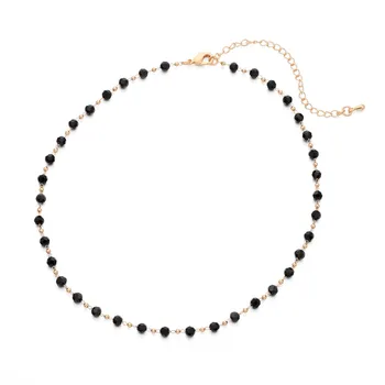

Fashion Choker Red Pink Green Black Crystal Beads Chain Necklaces For Women Luxury Trendy Necklace Wedding Party Jewelry Gifts