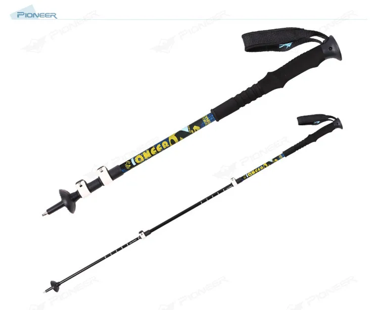 2pcs Pioneer Adjustable Carbon Fiber Aluminum Trekking Pole Hiking