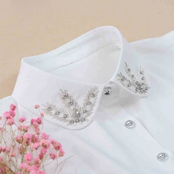 High quality Fake Collar solid color Women Detachable Collars new cotton diamond Shirt Sweater Fake Collar Women's accessories High quality Fake Collar solid color Women Detachable Collars new cotton diamond Shirt Sweater Fake Collar Women's accessories
