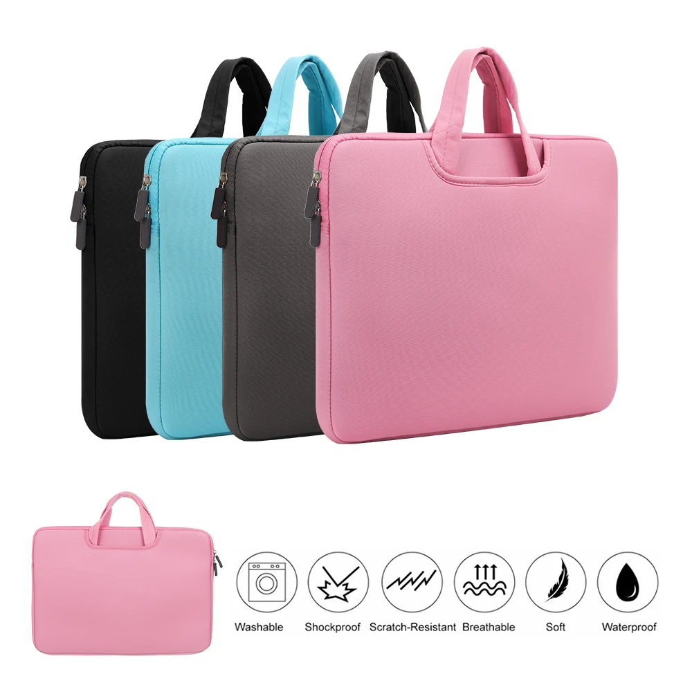 13 14 15 15.6 inch Computer Sleeve Case Handbags Bag For Laptop Air Pro Retina Dual Zipper Shockproof Cover _ - AliExpress