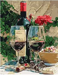 

MaHuaf-X1222 Two glasses of wine painting by numbers hand painted coloring by numbers on canvas Wall Pictures for Living Room