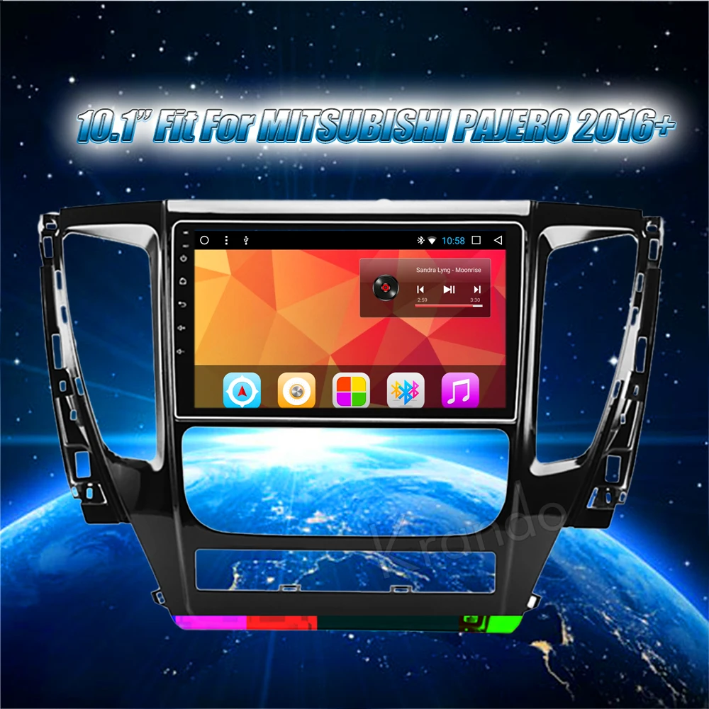 Clearance Krando Android 8.1 10.1" IPS Full touch screen car multimedia player for For MITSUBISHI PAJERO 2016 GPS navigation system BT 0