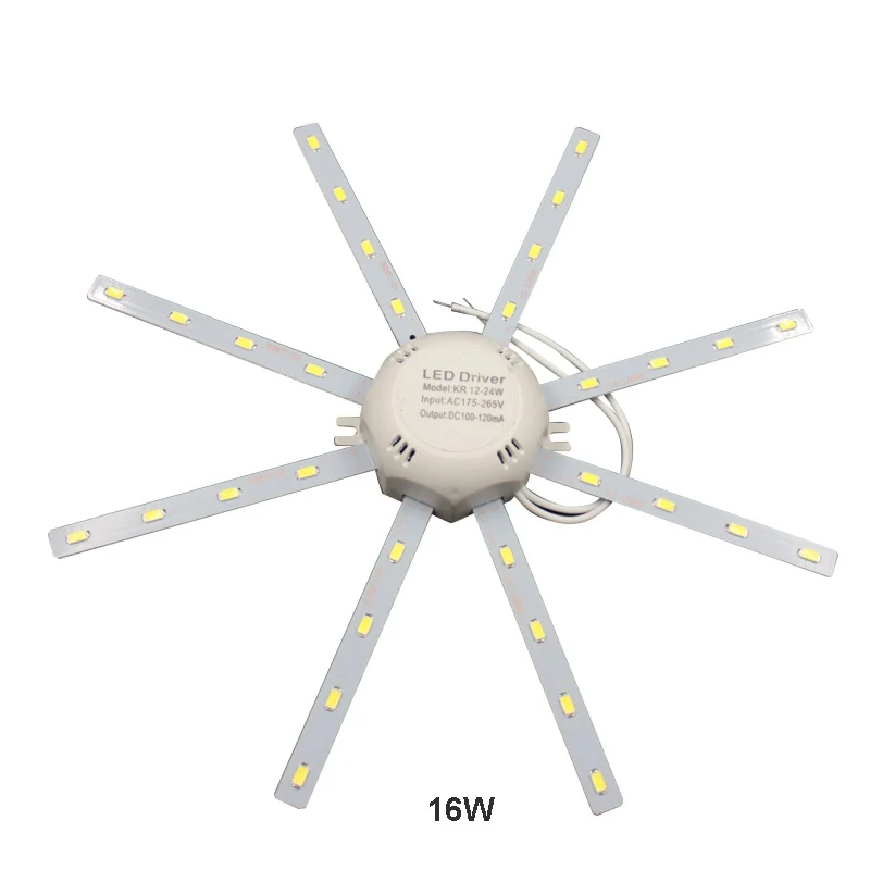 Светодиодный светильник, светодиодный светильник 5730SMD, 12 Вт/16 Вт/24 Вт, яркий белый осьминог, круглая кухонная лампа, энергосберегающая лампа для спальни