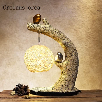 

Creative new Chinese Bird table lamp study living room bedside lamp RETRO art decorative table lamp free shipping