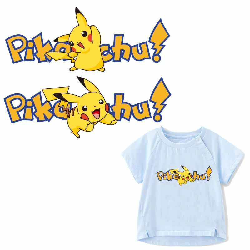 

Pikachu Patch Iron on Transfer Pokemon Patches for Clothes DIY Shirt Applique Heat Transfer Vinyl Stickers Appliques on Clothes