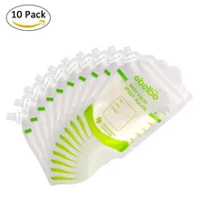 Детские Еда защитные чехлы Кормовые принадлежности сумка с двумя застежками-молниями многоразовый пищевой пакет многоразового использования дополнительных Еда коробке 10 шт