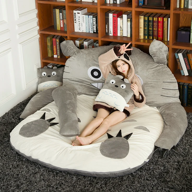 Japanese anime Totoro plush beanbag cartoon cat bed tatami mattress cute children sleeping bag for adults and kids gift DY50341 (10)