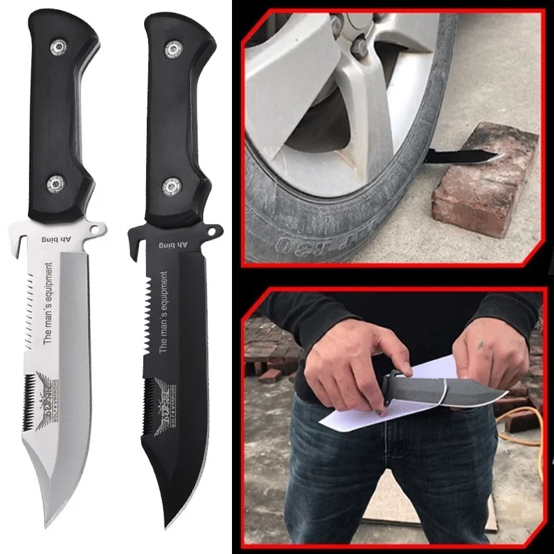 

Outdoor Camping Equipment Knife Fixed Blade Straight Knives Survival Rescue Tools